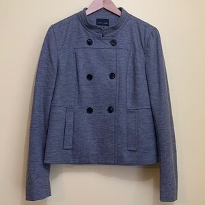 Judith & Charles | Heathered Gray Moto Button Down Lined Jacket Blazer 14